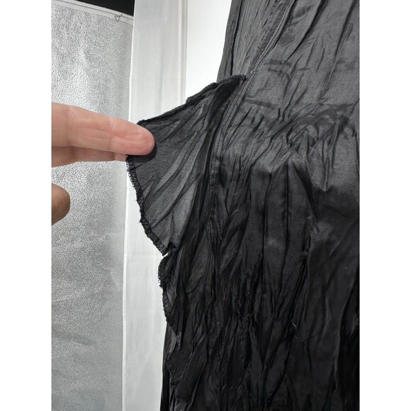 Carol  Litt VTG Black Crinkle gothic Elastic Stretch Maxi Skirt y2k Whimsigoth M - Picture 6 of 9